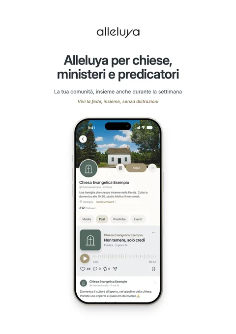 La prima pagina della presentazione «Alleluya per chiese, ministeri e predicatori»